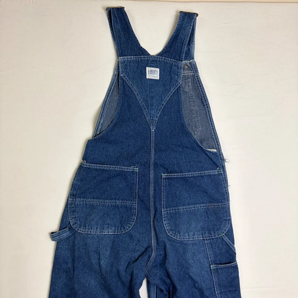 Liberty Mens Blue Denim Overalls Bib Workwear 36x33 USA Farmer Carpenter Utility